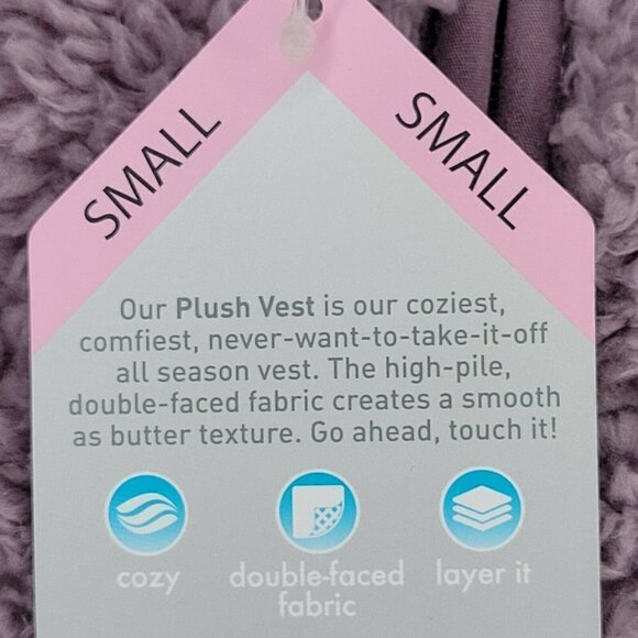 Free Country Fleece Plush Vest High Pile Dusty Woodrose Pockets Buttery Soft - Picture 5 of 9